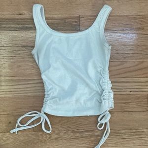 White winched top with ties